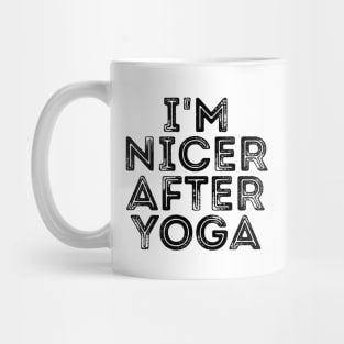I'm Nicer After Yoga Funny Om Tee Shirt Mug